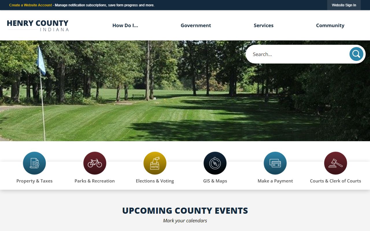 Henry County Indiana government homepage