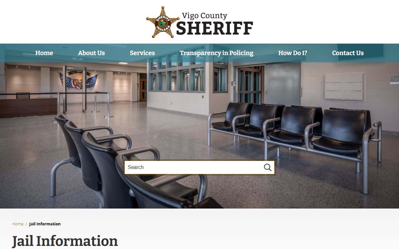 Vigo County jail information page for arrest records in Terre Haute