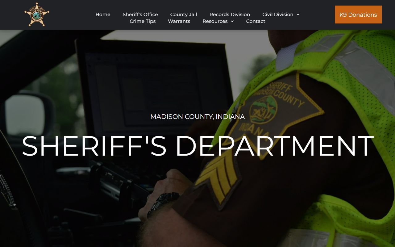 Madison County Sheriff's Office homepage for arrest records