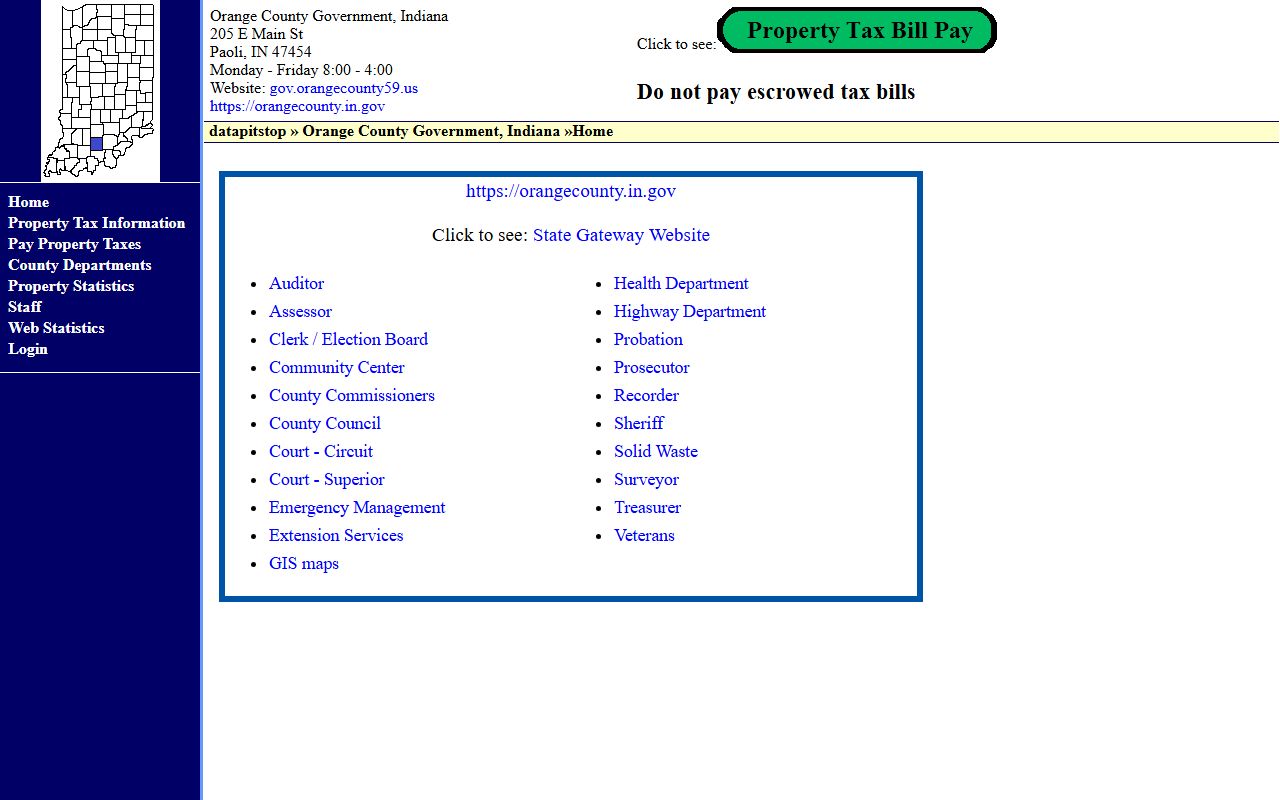 Orange County government website for public records access