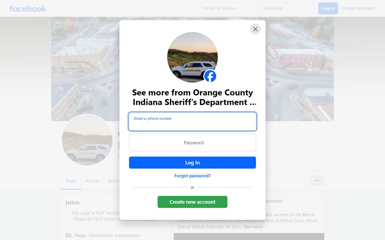 Orange County Sheriff Facebook page with arrest updates
