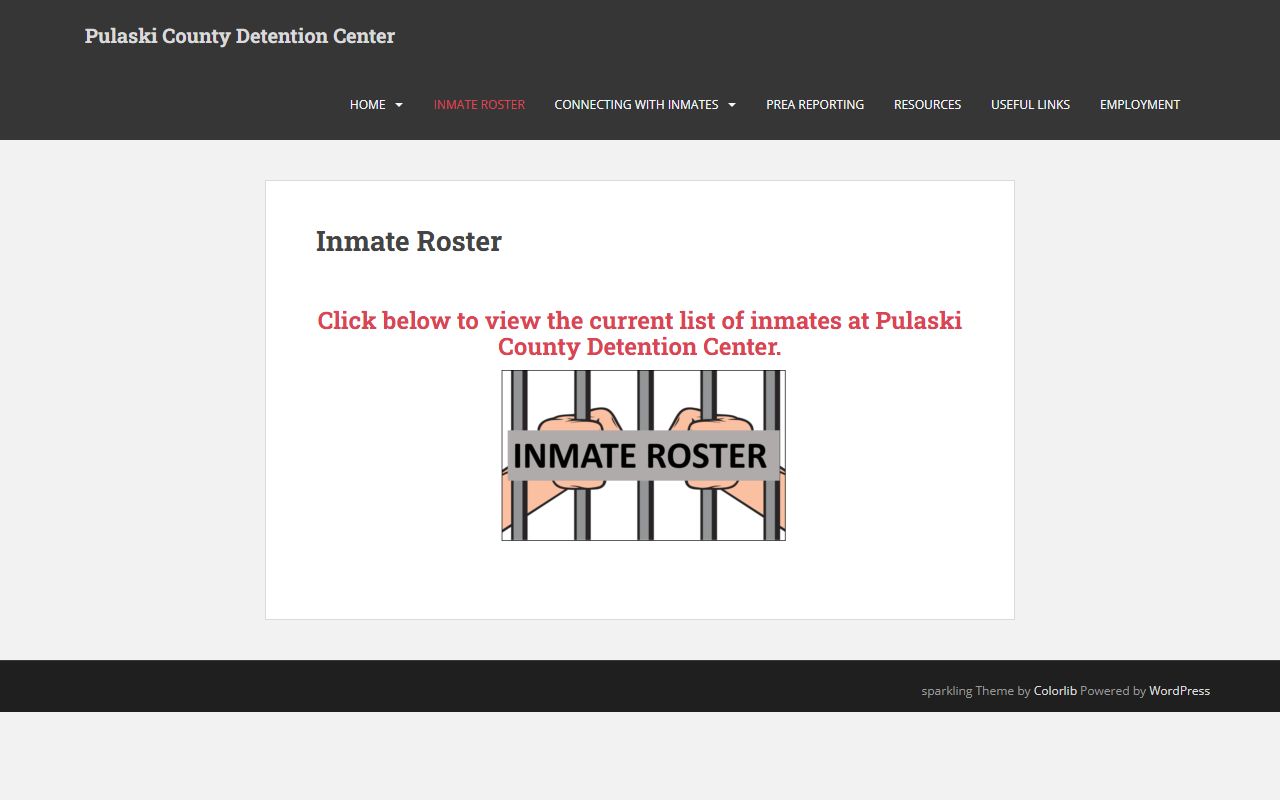 Pulaski County JailTracker inmate roster showing current bookings