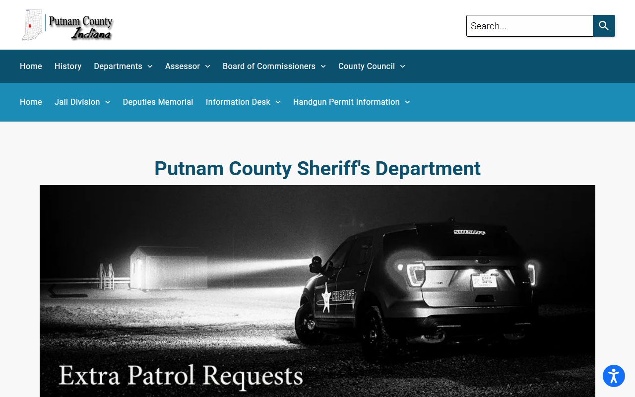 Putnam County government sheriff page with contact details