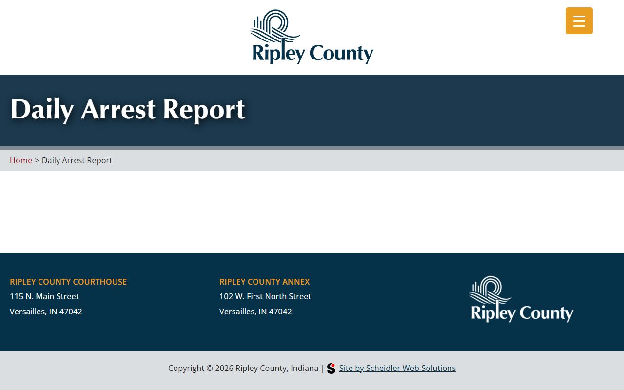 Ripley County daily arrest report download page