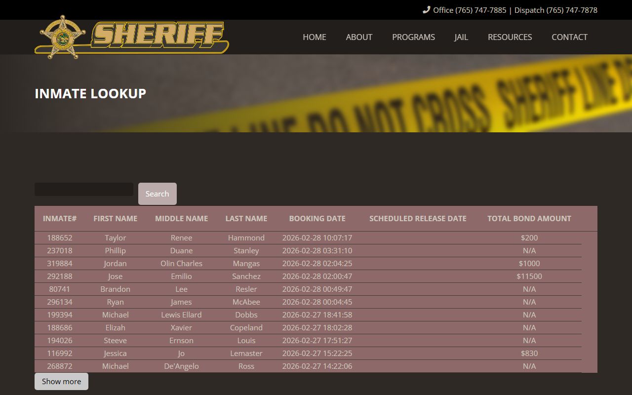 Delaware County arrest records inmate lookup tool on sheriff website