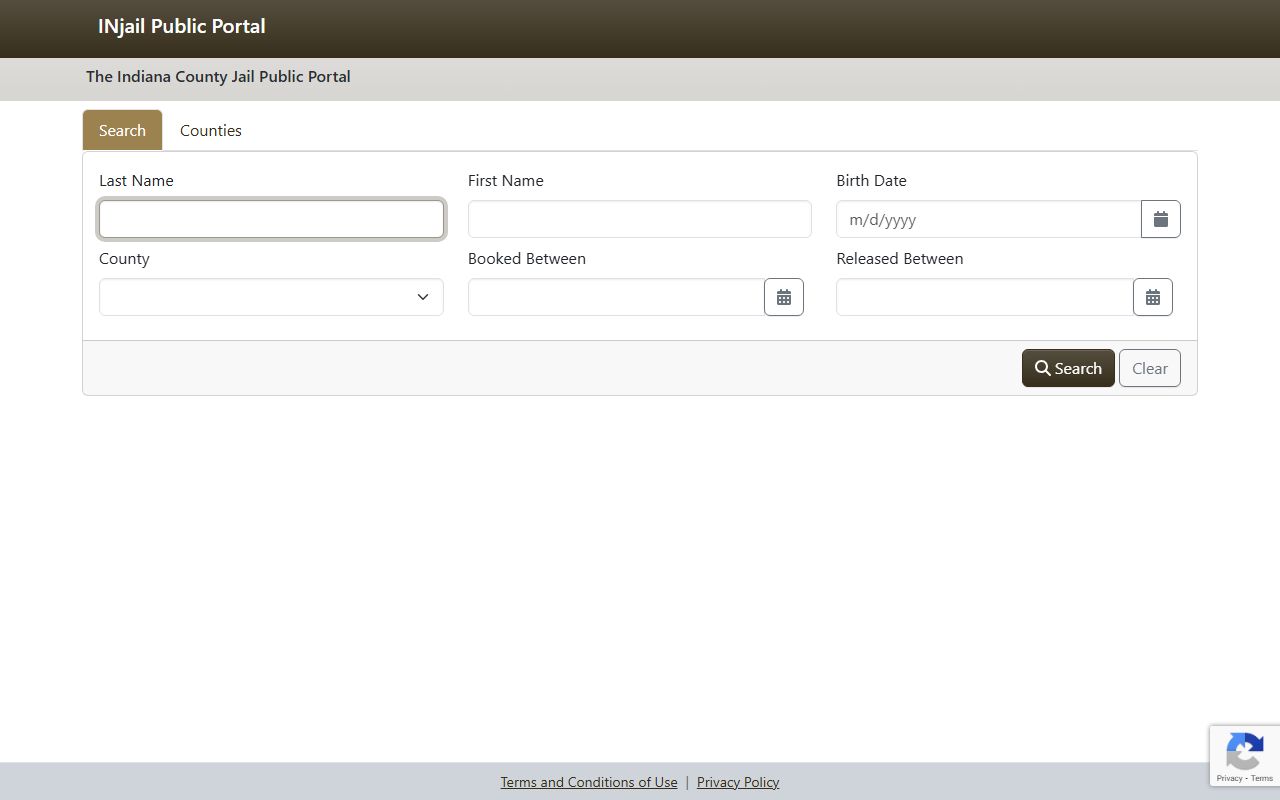 Indiana Jail Public Portal inmate search for arrest records